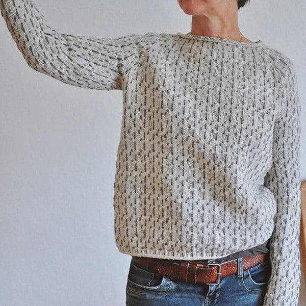 Elara - Elegant Grey Sweater with Boat Neck