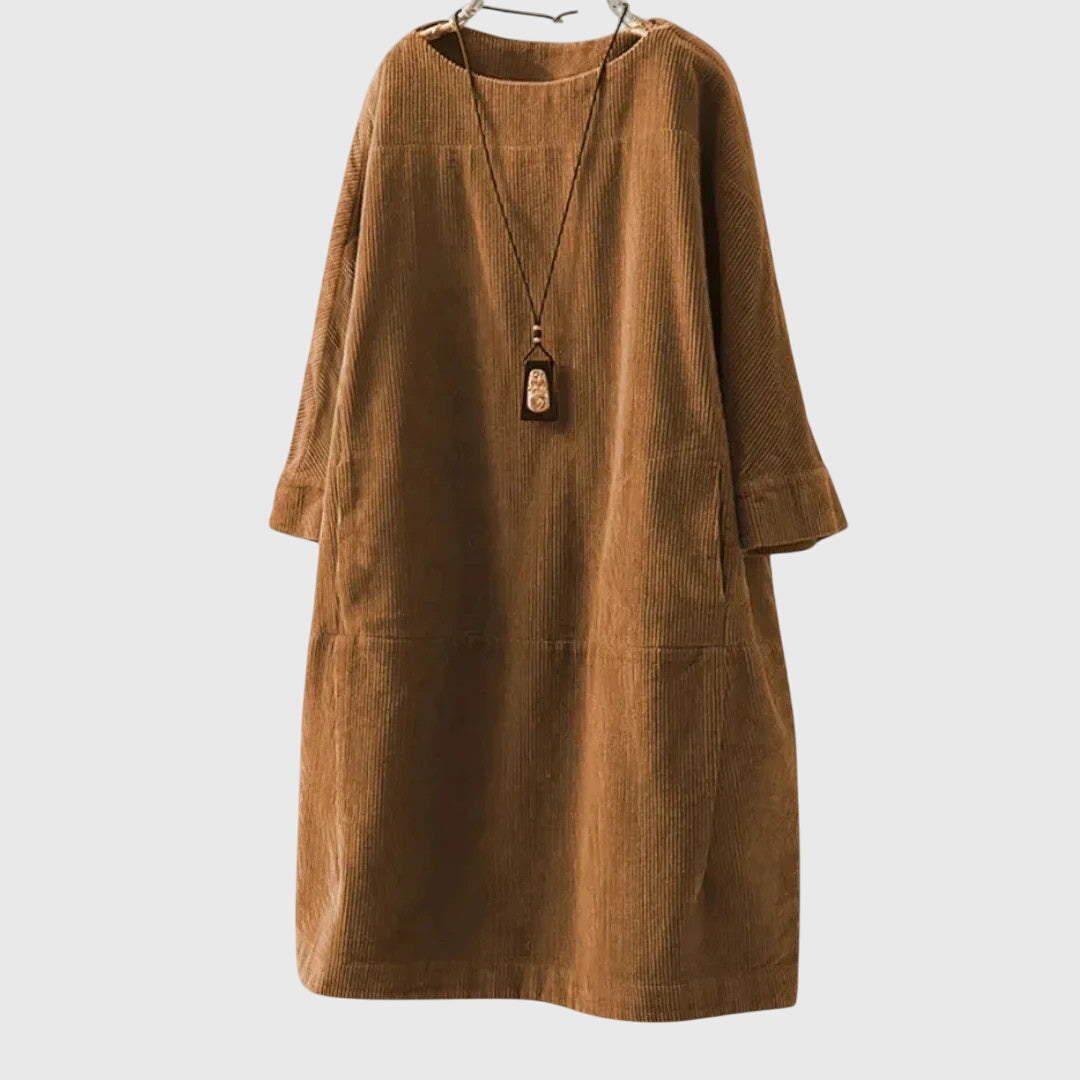Olivia - Relaxed Corduroy Midi Dress