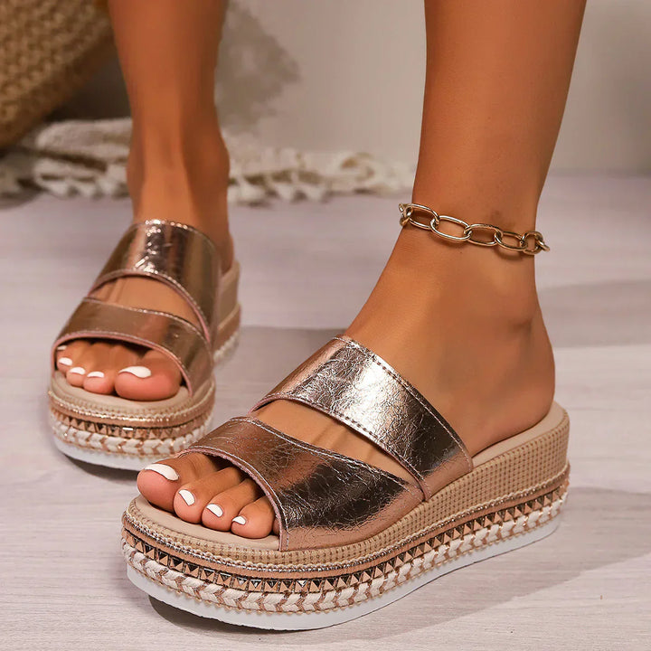 Thea - Comfortable Open Toe Wedge Sandal