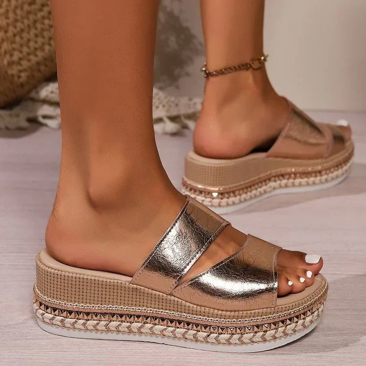 Thea - Comfortable Open Toe Wedge Sandal