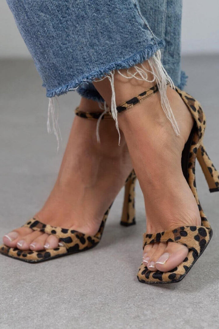 Iris - High heel sandals with animal print