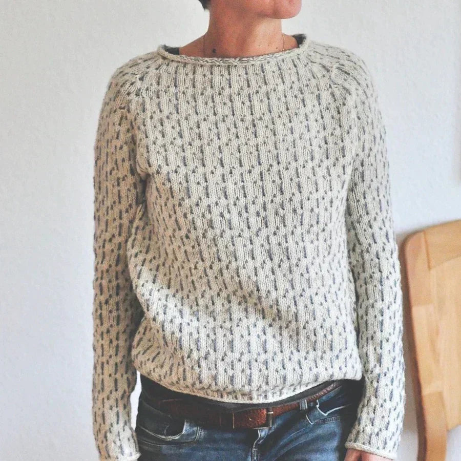 Elara - Elegant Grey Sweater with Boat Neck