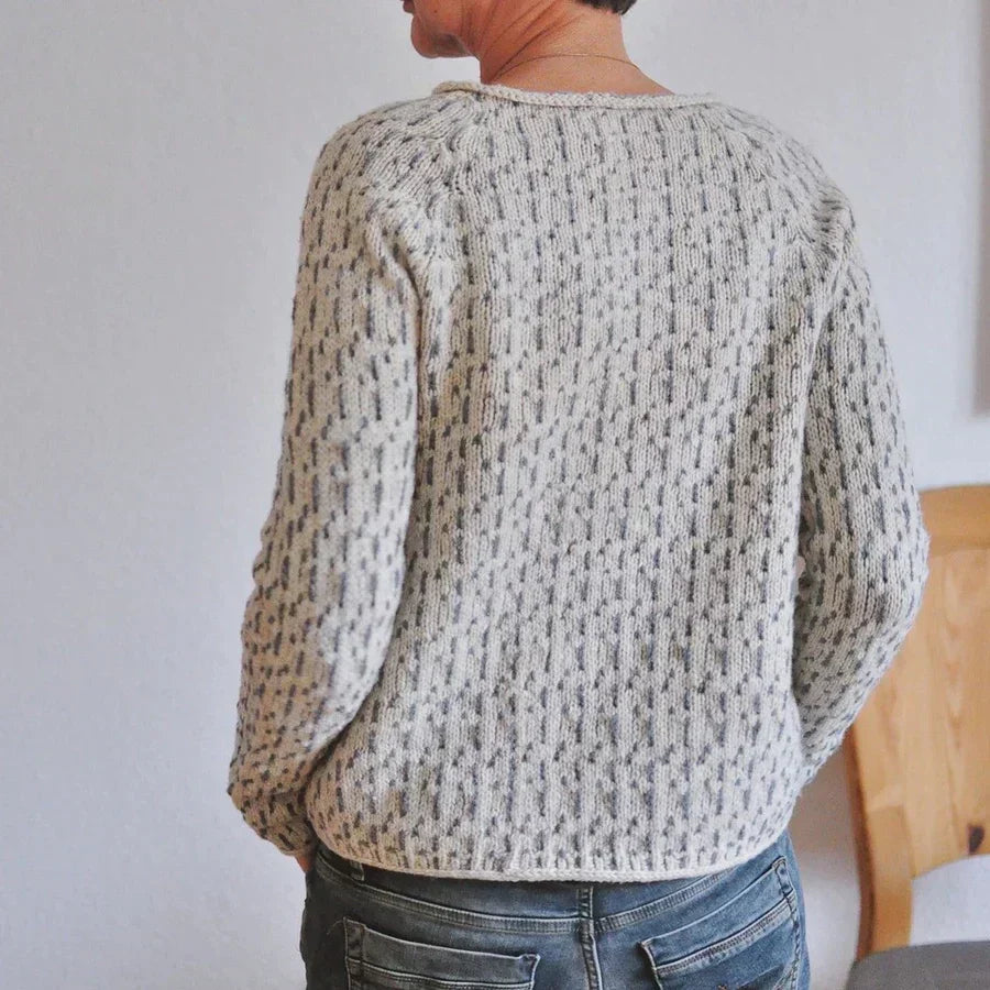 Elara - Elegant Grey Sweater with Boat Neck