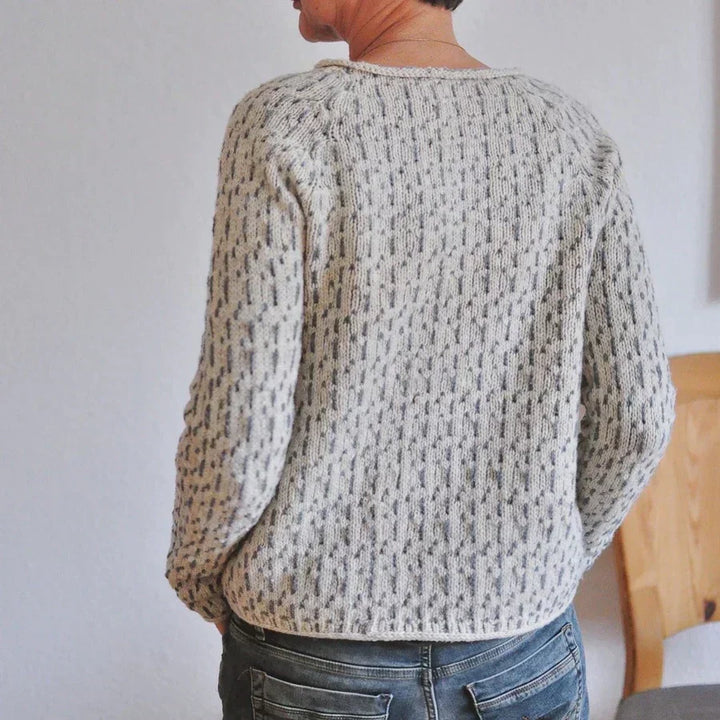 Elara - Elegant Grey Sweater with Boat Neck