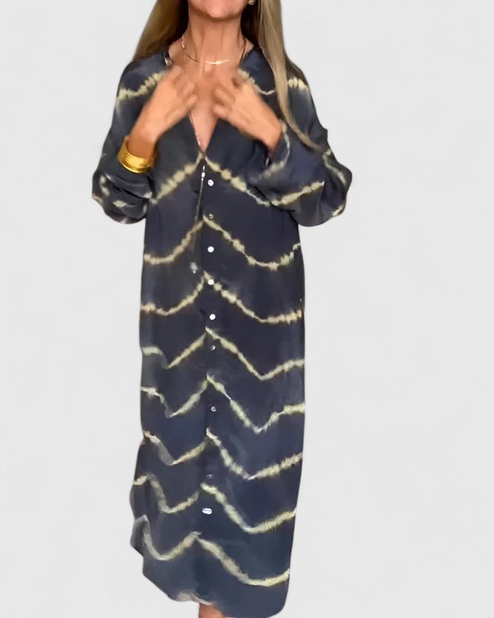 Olivia - Elegant Boho Striped Maxi Dress