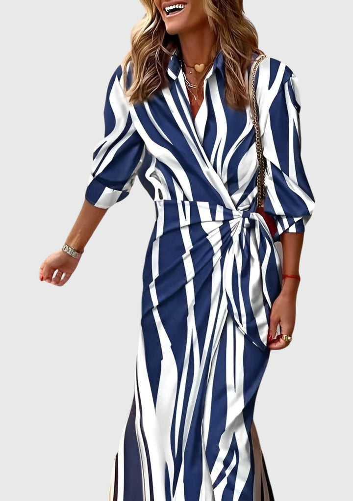 Olivia - Elegant Wrap Dress with Print