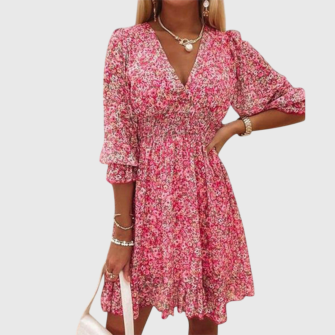 Olivia - Floral Puff Sleeve Dress