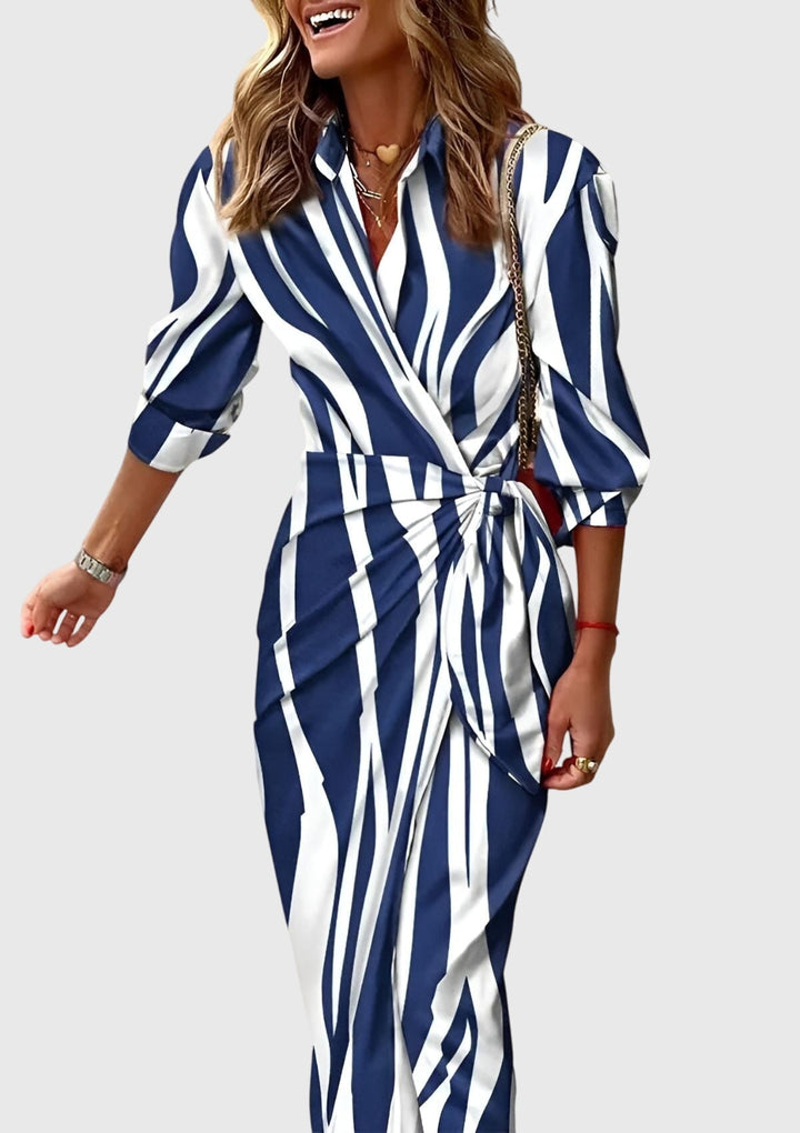 Olivia - Elegant Wrap Dress with Print