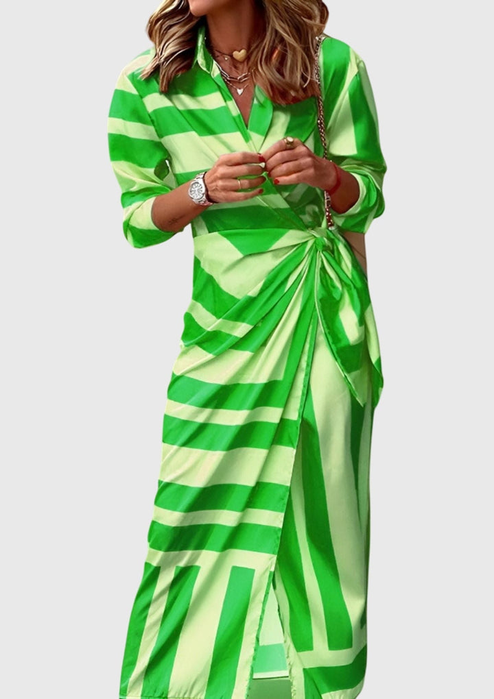 Olivia - Elegant Wrap Dress with Print