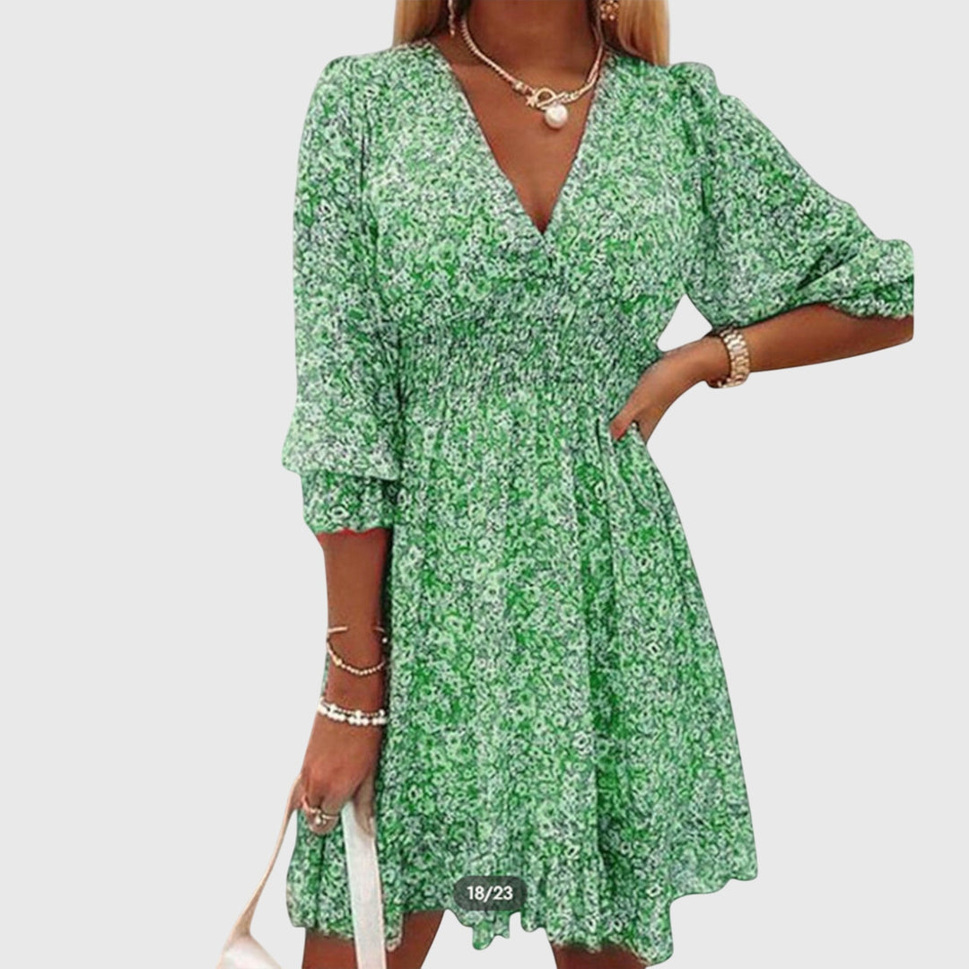 Olivia - Floral Puff Sleeve Dress