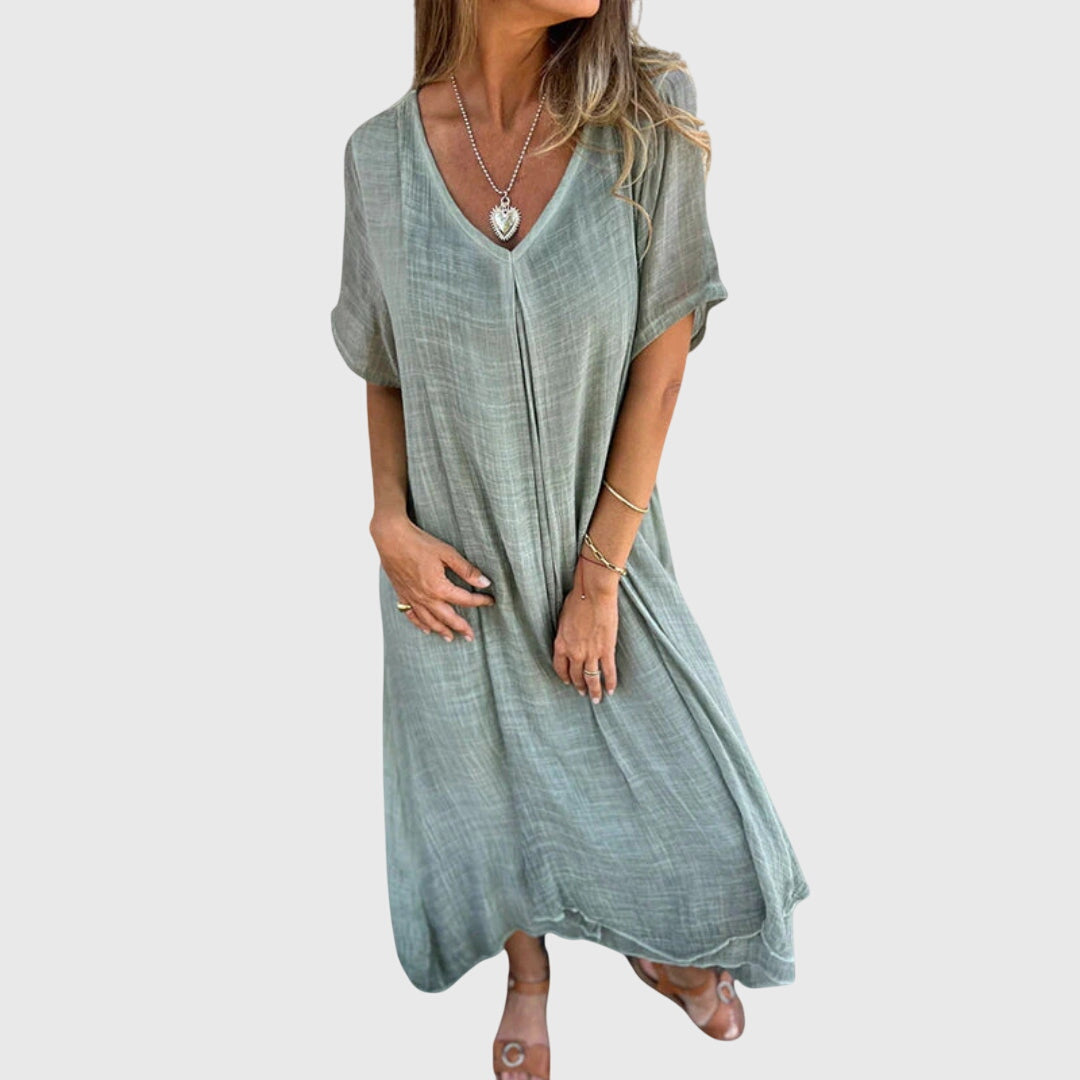 Olivia - Elegant Lightweight V-Neck Dress
