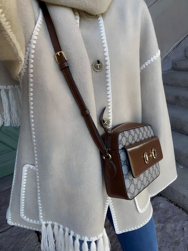 Seren - Fringed Jacket with Scarf