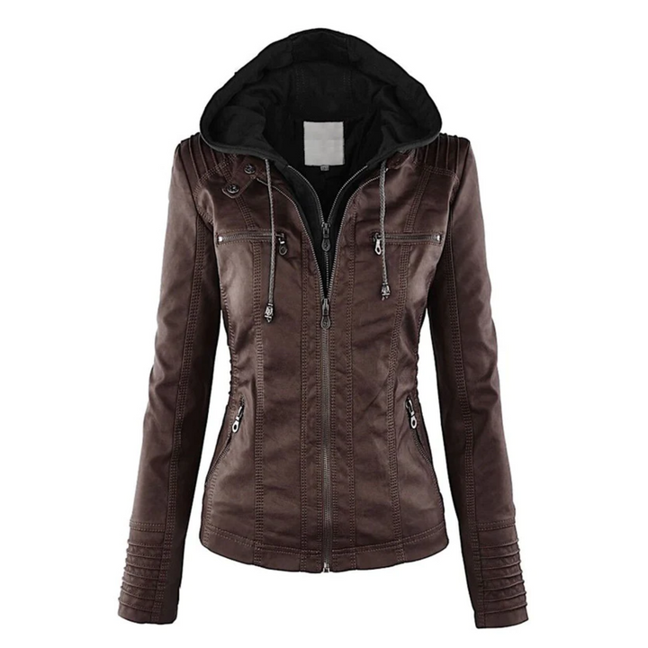Martha - Leather Jacket with Hood