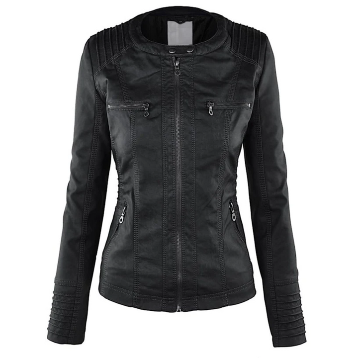 Martha - Leather Jacket with Hood