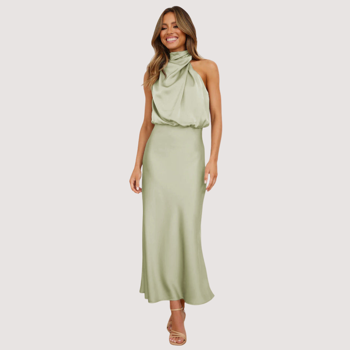 Benthe - Midi Dress with Off-the-Shoulder Design