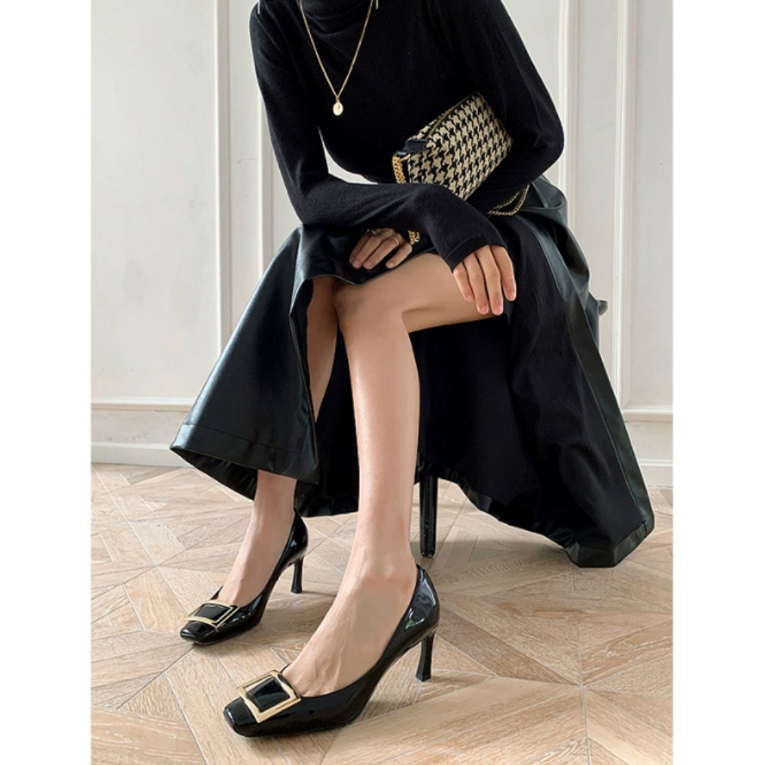 Clara - Elegant Mid-Heel Sandals with Square Toe