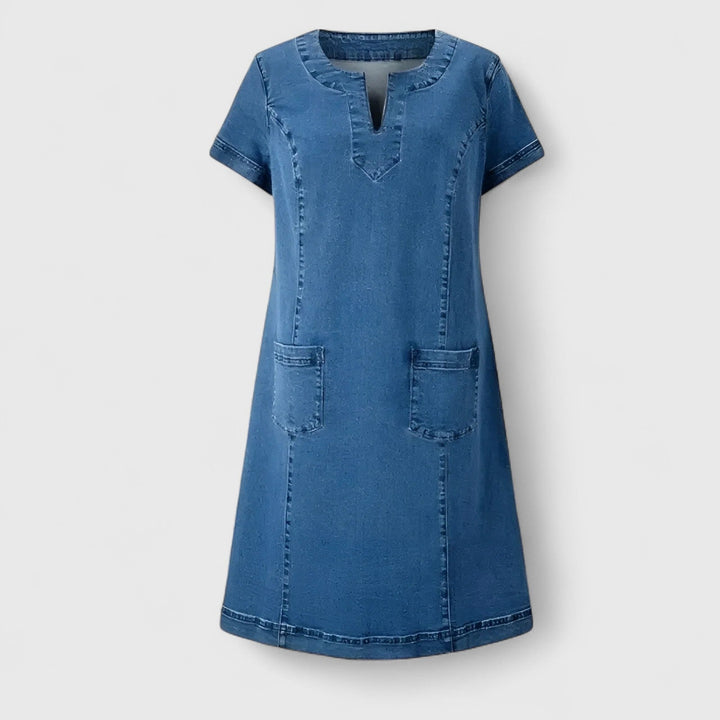 Olivia - Elegant Denim Dress