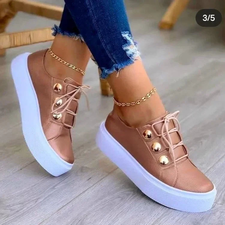 Dominique - Orthopedic Round Toe Platform Sneakers