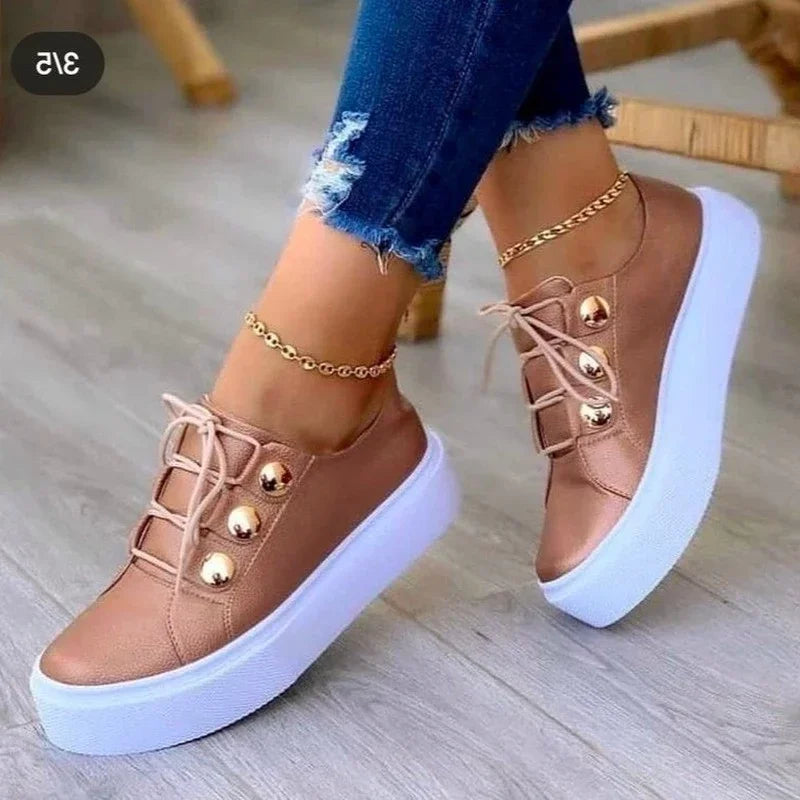 Dominique - Orthopedic Round Toe Platform Sneakers