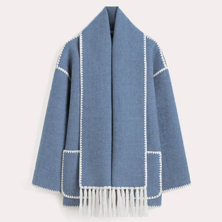Seren - Fringed Jacket with Scarf
