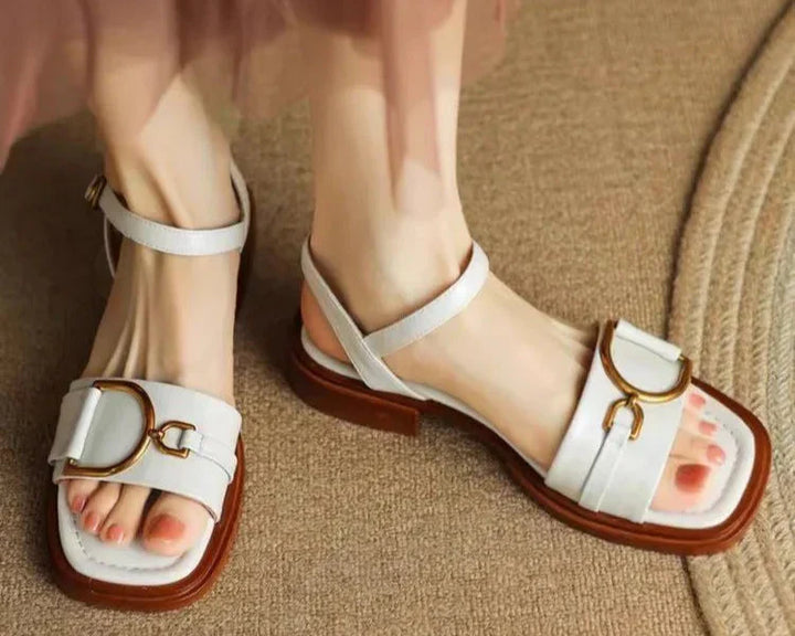 Ines - Buckled Flat Sandals