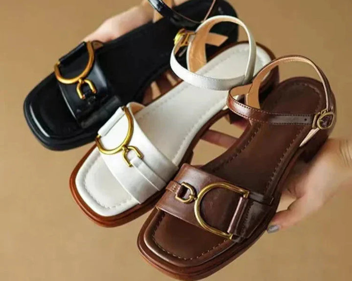 Ines - Buckled Flat Sandals