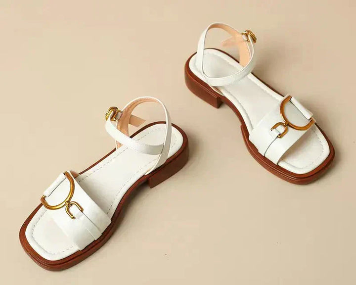Ines - Buckled Flat Sandals