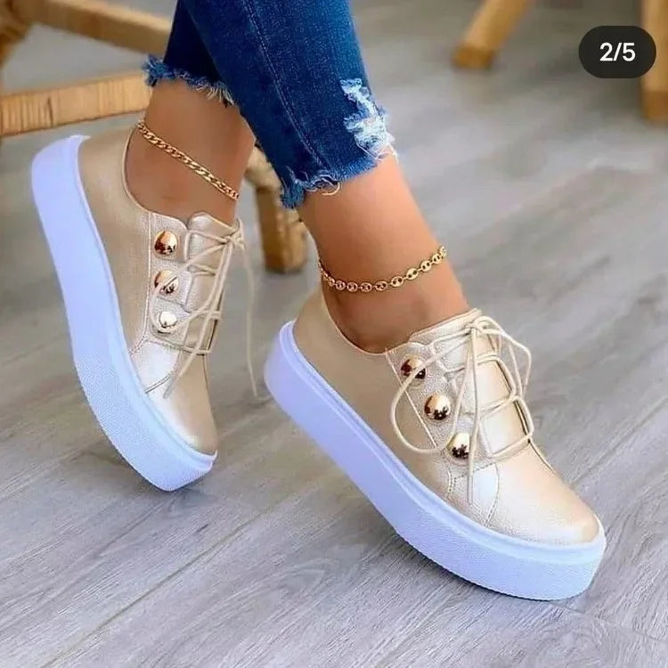 Dominique - Orthopedic Round Toe Platform Sneakers