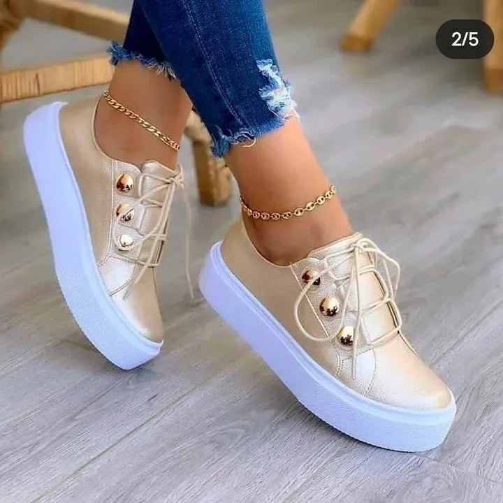 Dominique - Orthopedic Round Toe Platform Sneakers