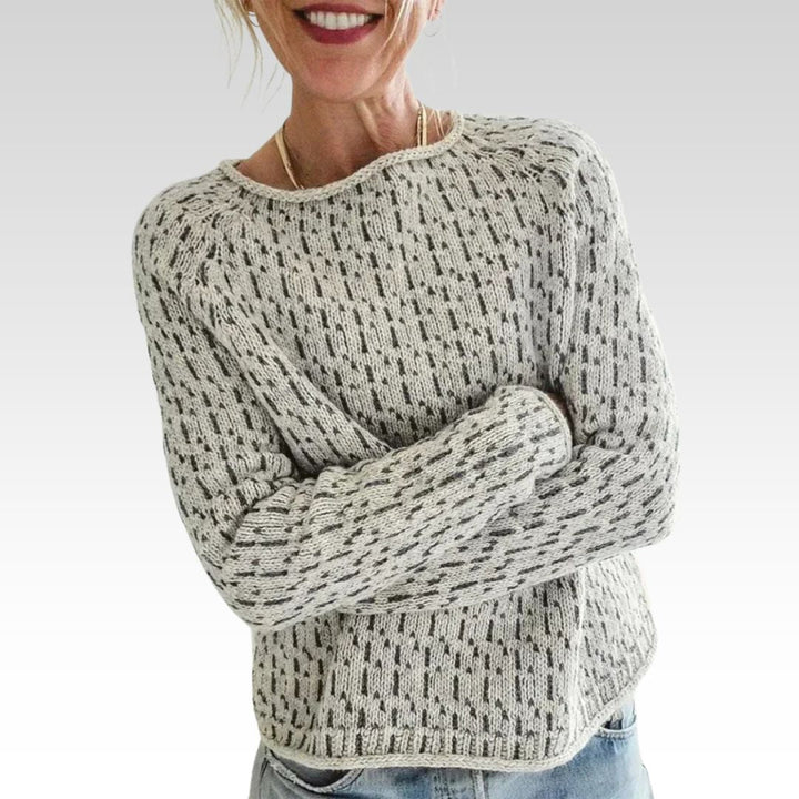 Elara - Elegant Grey Sweater with Boat Neck