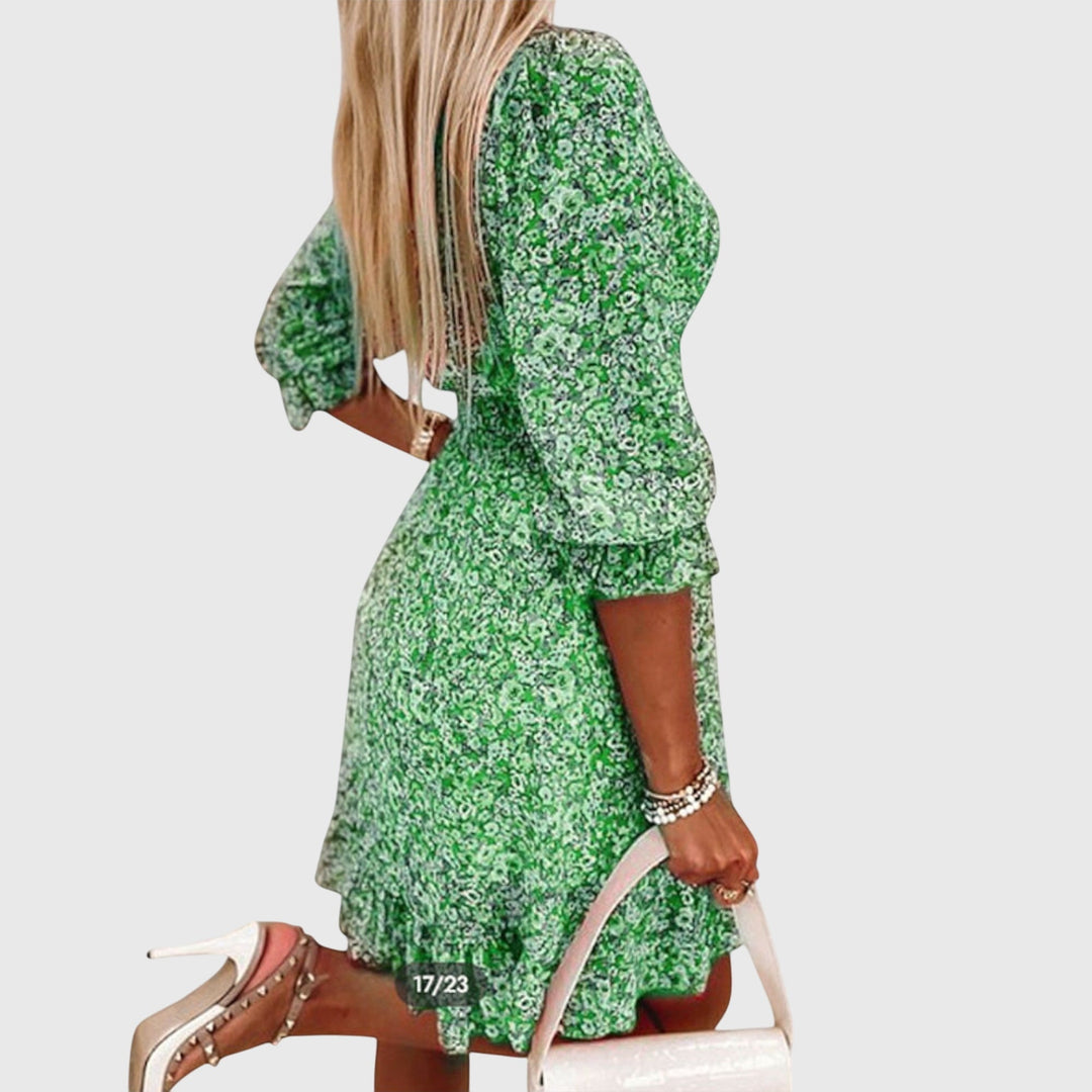 Olivia - Floral Puff Sleeve Dress