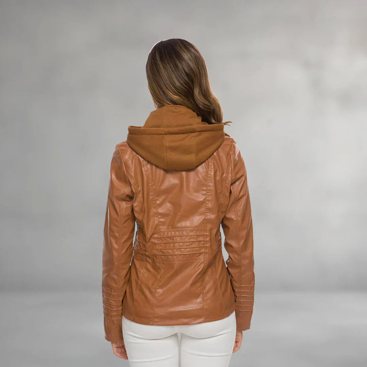 Martha - Leather Jacket with Hood