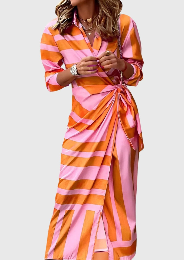 Olivia - Elegant Wrap Dress with Print