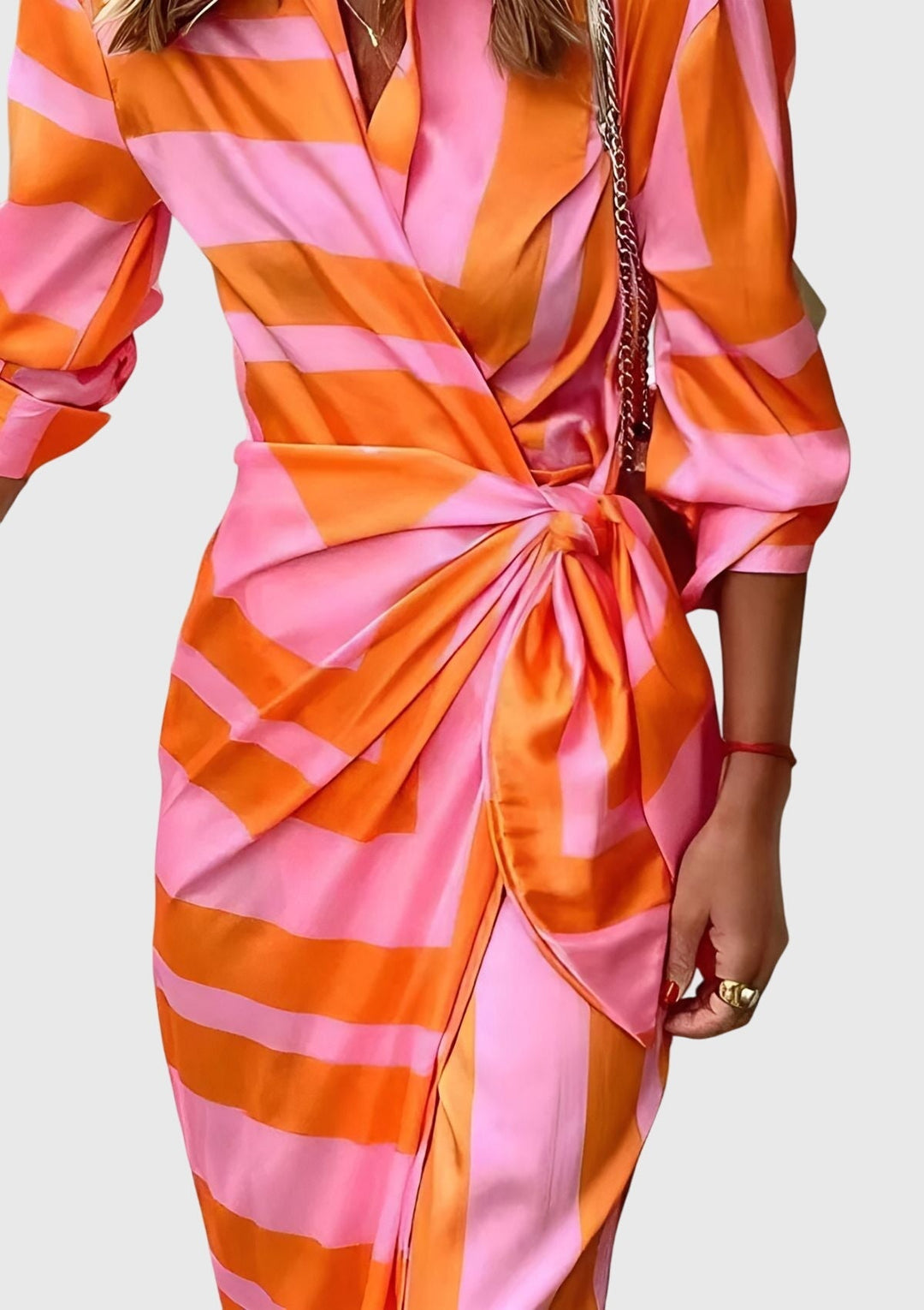 Olivia - Elegant Wrap Dress with Print