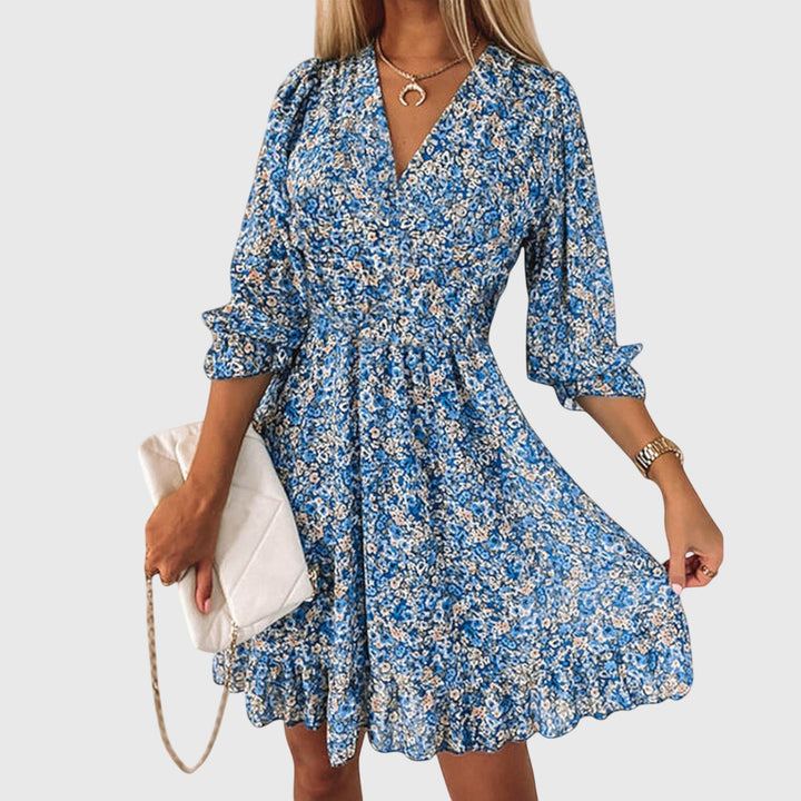 Olivia - Floral Puff Sleeve Dress