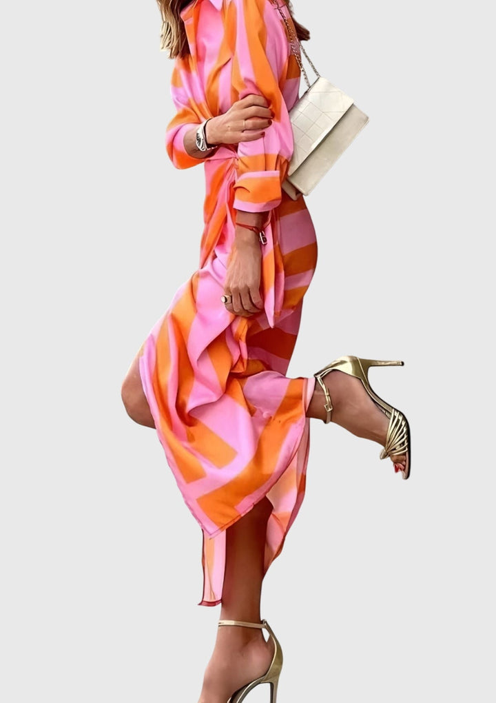 Olivia - Elegant Wrap Dress with Print