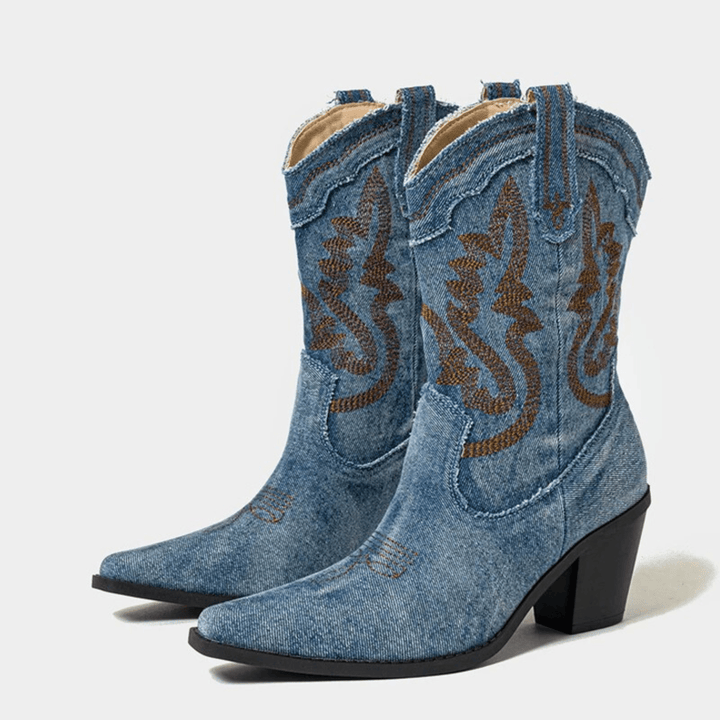 Martha - Denim Ankle Boots
